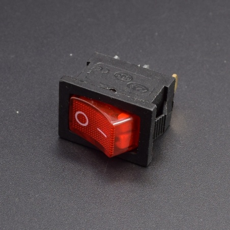 AC Mains Power Switch Round: RED