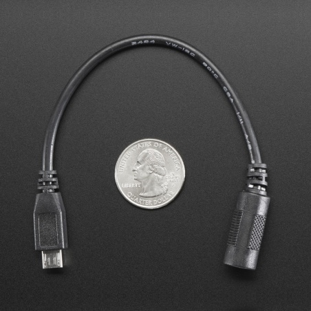 MicroUSB Plug to 5.5/2.1mm DC Barrel Jack Adapter